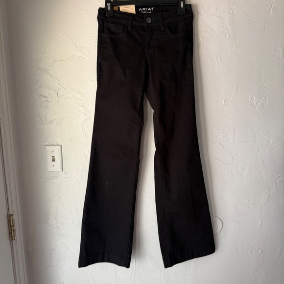 Ariat Denim Denim Jeans Womens Size 26R Black Bootcut Mid Rise New Western - Picture 1 of 10
